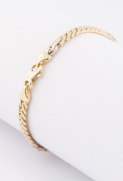 wit/geel gouden schakel armband