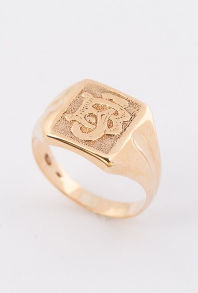 Antieke gouden monogram ring