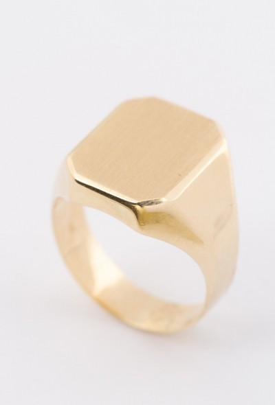 Gouden heren plaat ring