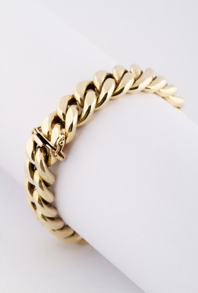 Gouden gourmet schakel armband