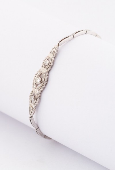 Antieke wit gouden Art Deco armband met briljant en diamant