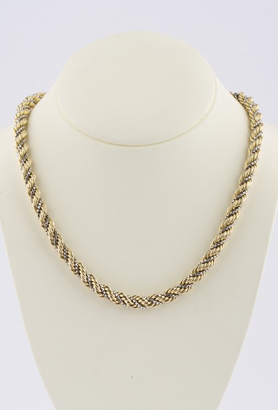 Wit/geel gouden koord collier